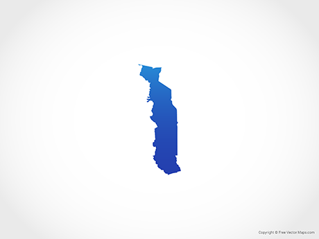 Free Vector Map of Togo - Blue