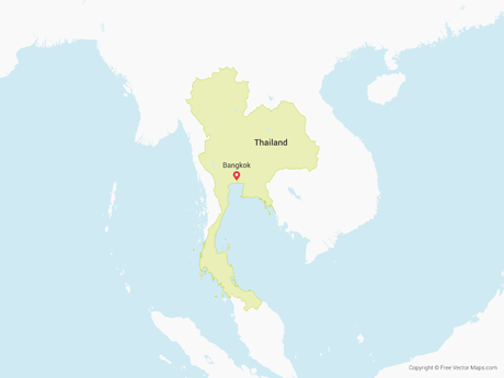 Free Vector Map of Thailand