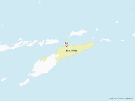 East Timor Map Location Vector Map Of East Timor | Free Vector Maps