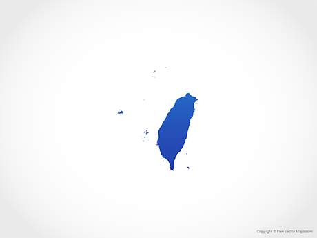 Free Vector Map of Taiwan - Blue