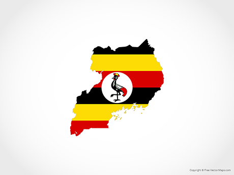 Free Vector Map of Uganda - Flag