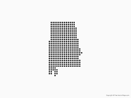 Free Vector Map of Alabama - Dots