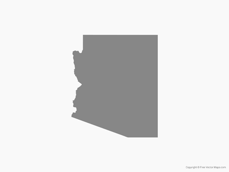 Free Vector Map of Arizona - Single Color