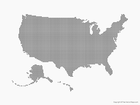 Free Vector Map of United States of America - Dots