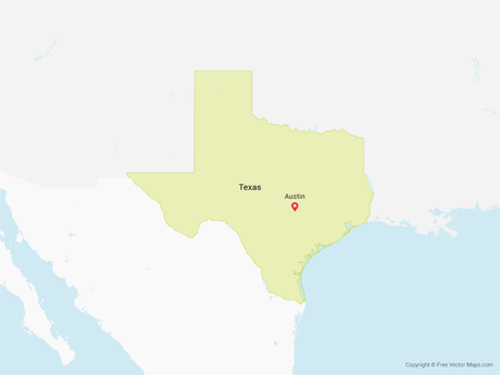 Free Vector Map of Texas