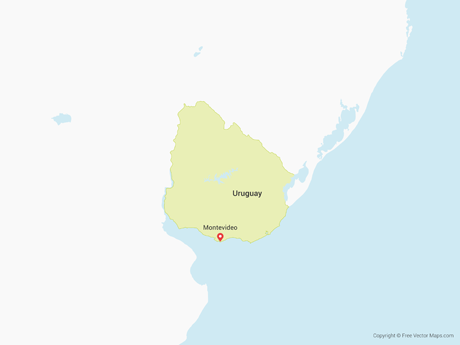 Free Vector Map of Uruguay