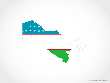 Free Vector Map of Uzbekistan - Flag