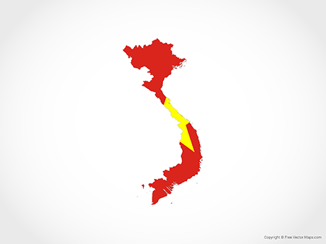 Free Vector Map of Vietnam - Flag