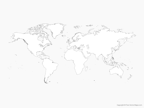 world map outline vector image free download