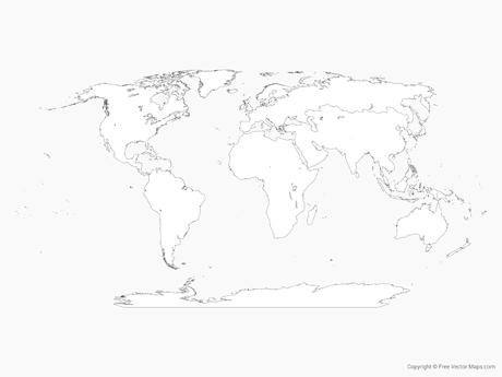 Printable Vector Map Of The World With Regions Outline Free Vector Maps Printable Vector Map Of The World With Regions Outline Free Vector Maps