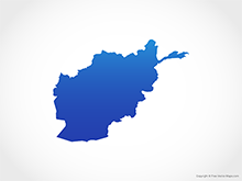 Map of Afghanistan - Blue