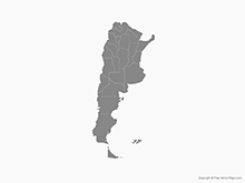 Free Vector Map of Argentina with Provinces - Single Color