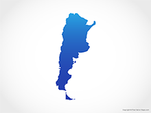 Map of Argentina - Blue