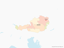 Map of Austria with States - Multicolor