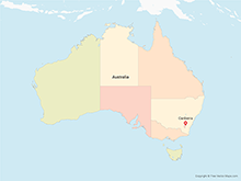 Map of Australia with States - Multicolor