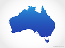 map of australia blue