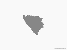 Map of Bosnia and Herzegovina - Single Color