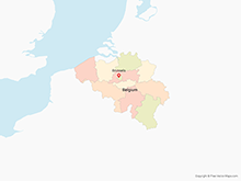 Map of Belgium with Provinces - Multicolor
