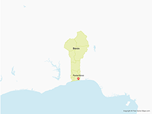 Map of Benin with Departments