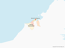 Map of Brunei Darussalam with Districts - Multicolor