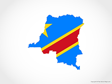 Map of Democratic Republic of the Congo - Flag
