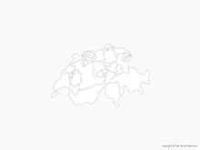 Map of Switzerland with Cantons - Outline