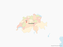 Map of Switzerland with Cantons - Multicolor