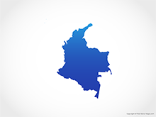 Map of Colombia - Blue