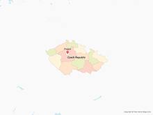 Map of Czech Republic with Regions - Multicolor