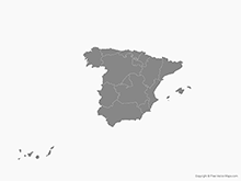 Map of Spain with Regions - Single Color