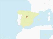 Map of Spain with Regions