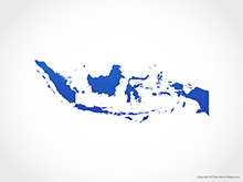 Free Vector Map of Indonesia - Blue