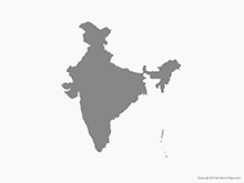 Free Vector Map of India - Single Color