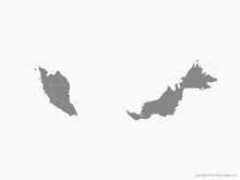 Map of Malaysia with Regions - Single Color