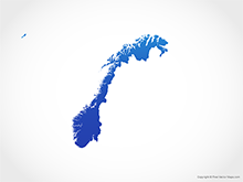 Map of Norway - Blue