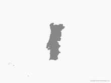Map of Portugal - Single Color