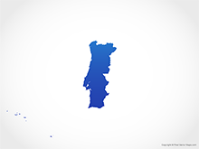 Map of Portugal - Blue