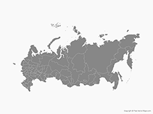 Map of Russia with Regions - Single Color