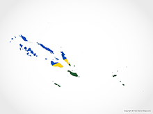 Map of Solomon Islands - Flag