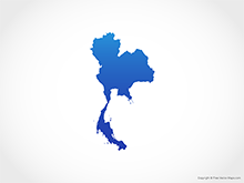 Free Vector Map of Thailand - Blue