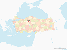Map of Turkey with Provinces - Multicolor