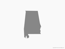 Map of Alabama - Single Color