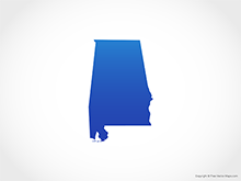 Map of Alabama - Blue