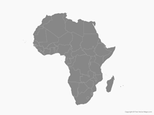 Map of Africa with Countries - Single Color