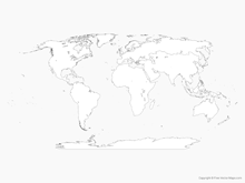 Free Vector Map of World with Regions  - Outline