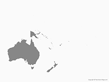 Map of Oceania with Countries - Single Color