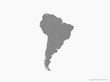 Free Vector Map of South America with Countries - Single Color